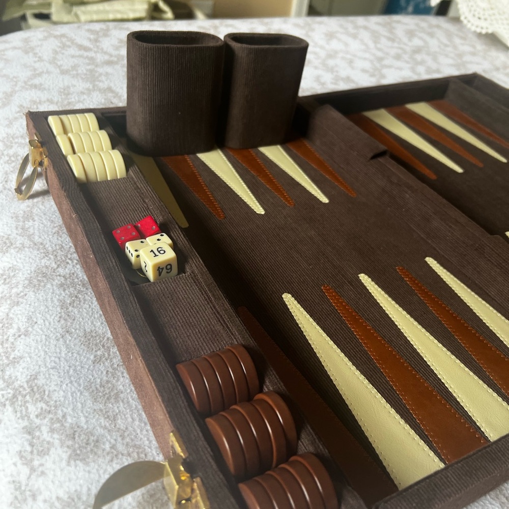 1970’s Vintage corduroy Backgammon set